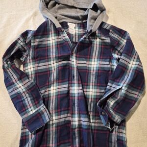 Plaid Hooded Kids Shirt